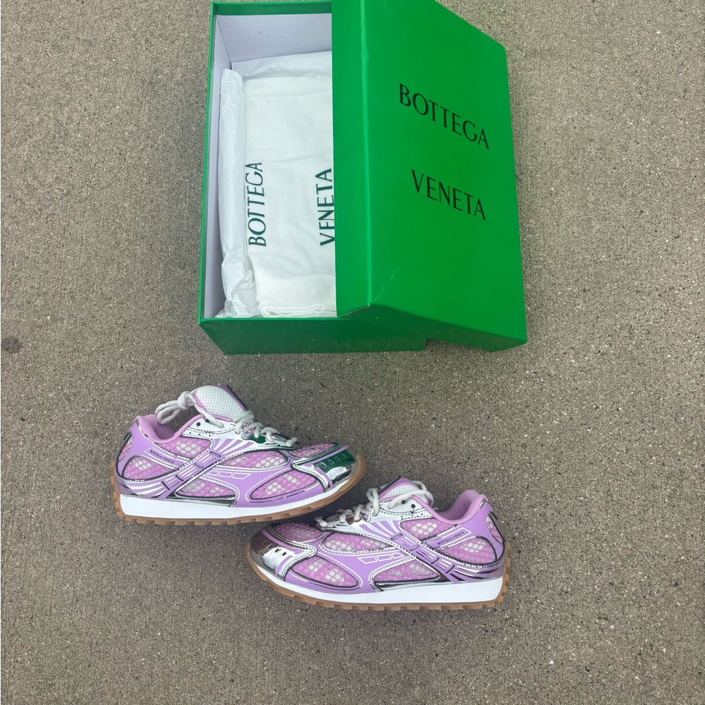 Bottega Veneta Women's Lilac and White Sneakers